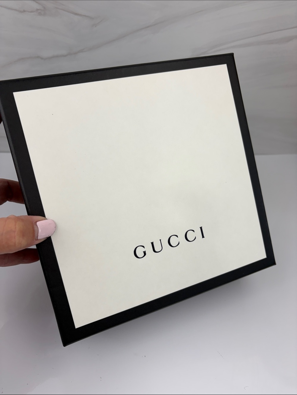 Genuine Gucci White Box with Black Border and Logo